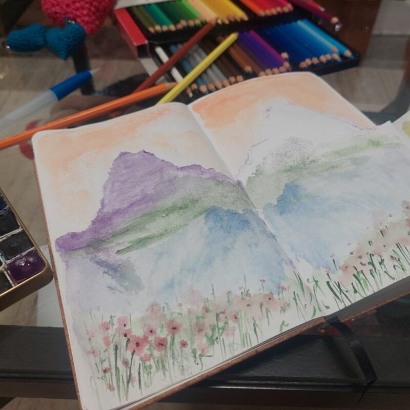 letní arte do kabelky srpen příroda