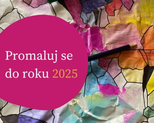 online workshop prožitkového tvoření pro ženy s názvem Promaluj se do roku 2025 pod veddením zkušené lektorky a arteterapeutky Radky Rubešové